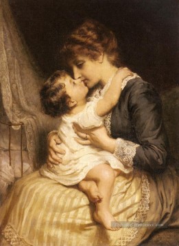 Amour maternel famille rurale Frederick E Morgan Peinture à l'huile